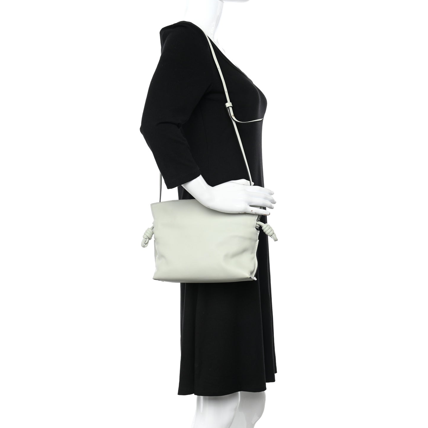 Calfskin Mini Flamenco Knot Clutch Light Celadon