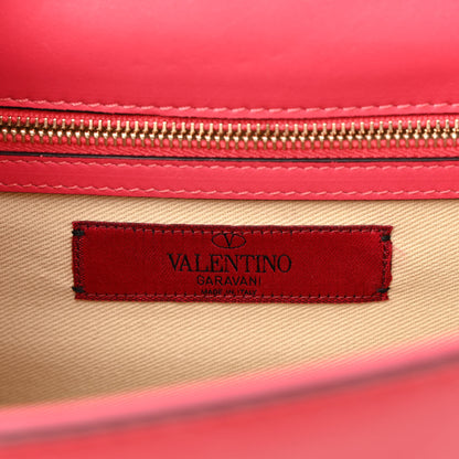 Valentino Garavani Vitello Medium Glam Lock Rockstud Flap Deep Rose Scarlet Grey Green 6 of 10
