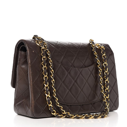 Chanel Lambskin Quilted Medium Double Flap Dark Brown 2 of 17