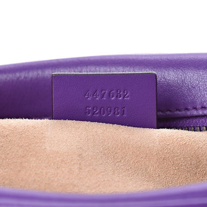 Gucci Calfskin Matelasse Small GG Marmont Chain Shoulder Bag Shine Purple 7 of 14