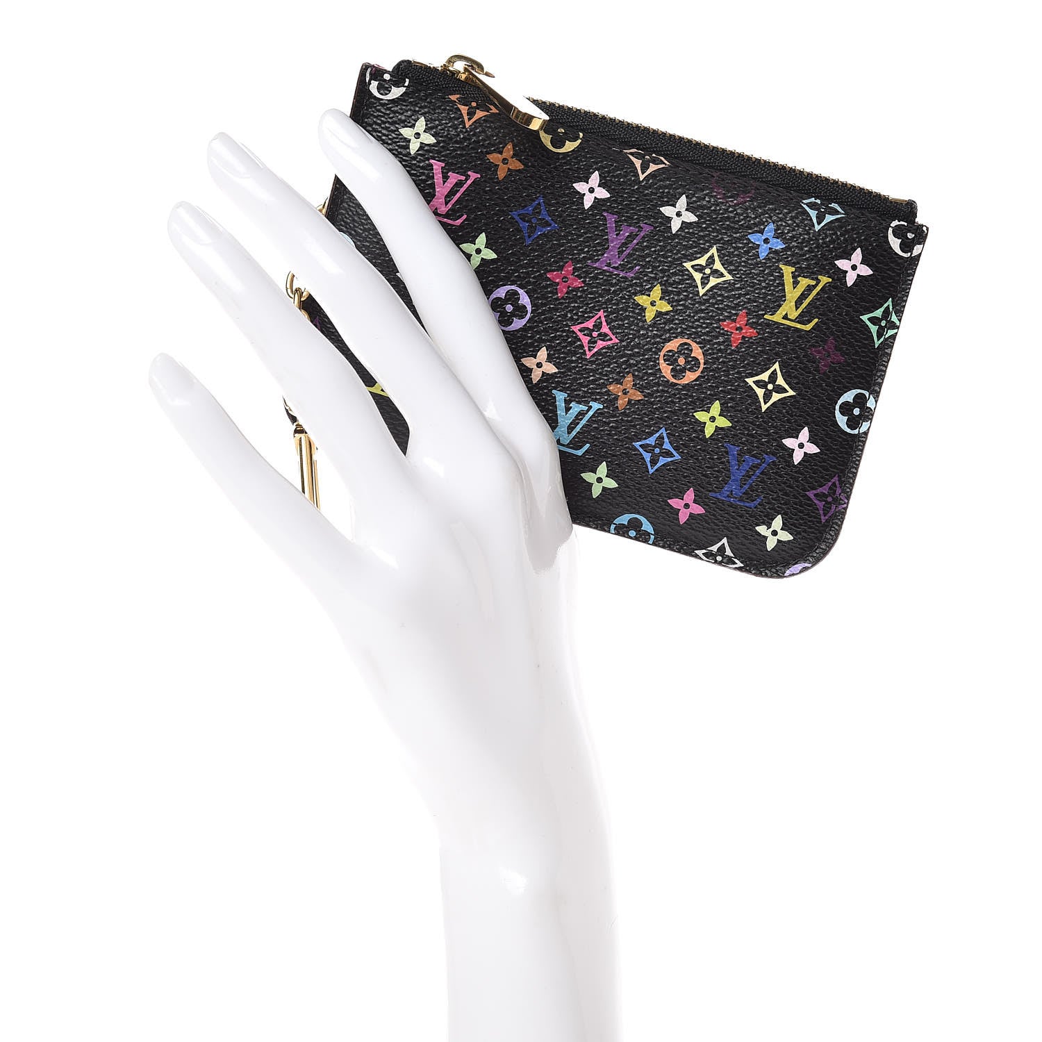 Louis Vuitton Monogram Multicolor Key Pouch Black Grenade 2 of 8
