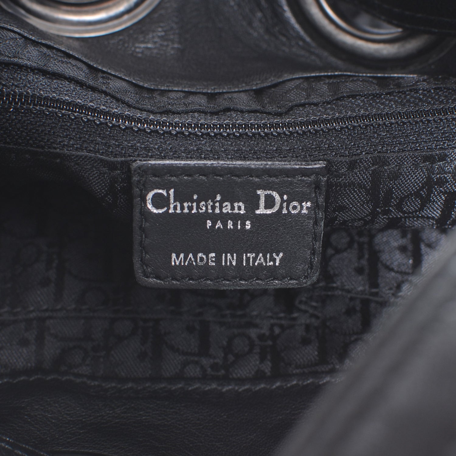 Christian Dior Nylon Cannage Drawstring Black 6 of 7