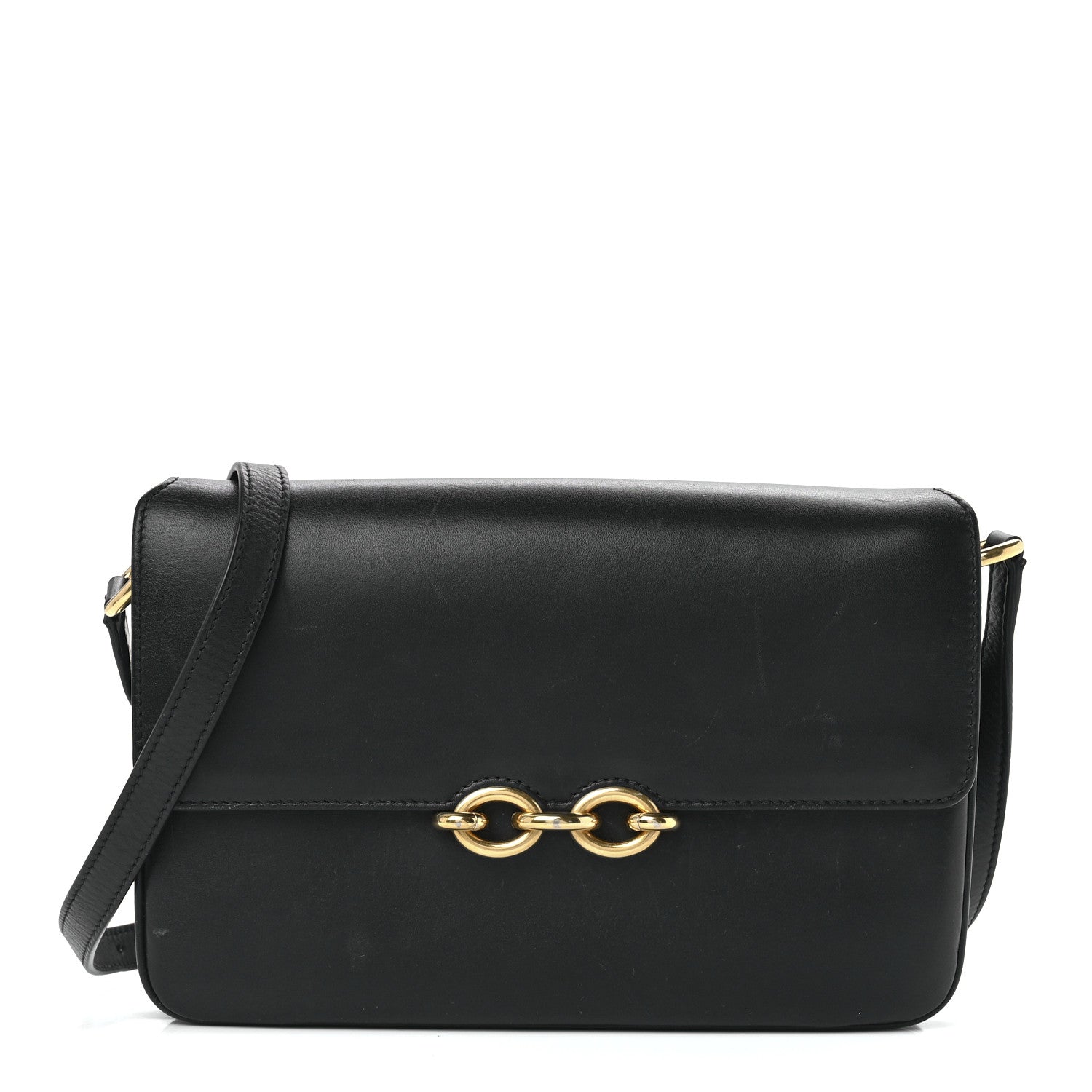 Saint Laurent Smooth Calfskin Le Maillon Satchel Black 1 of 15