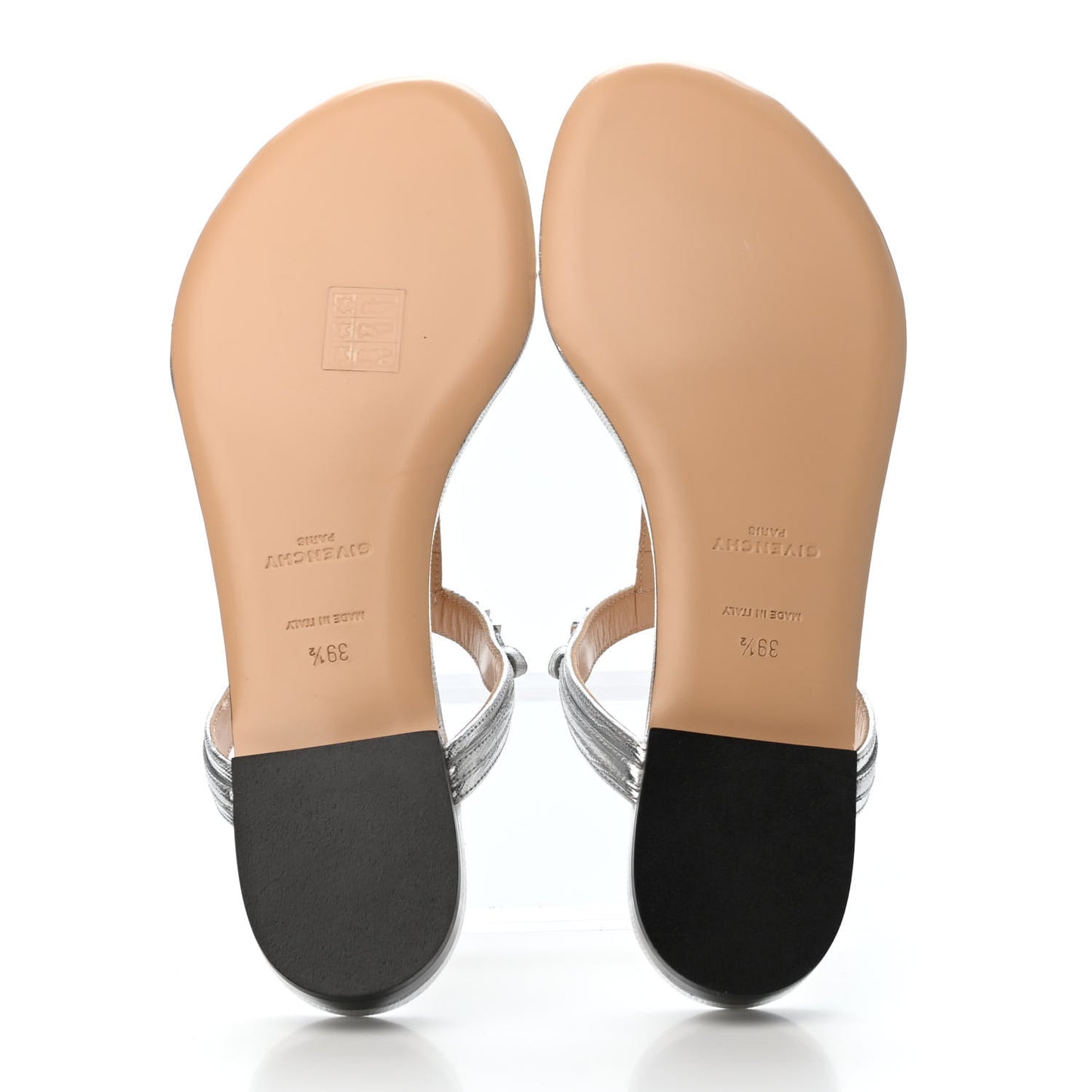 Metallic Lizard Embossed Elba Thong Sandals 39.5 Silver