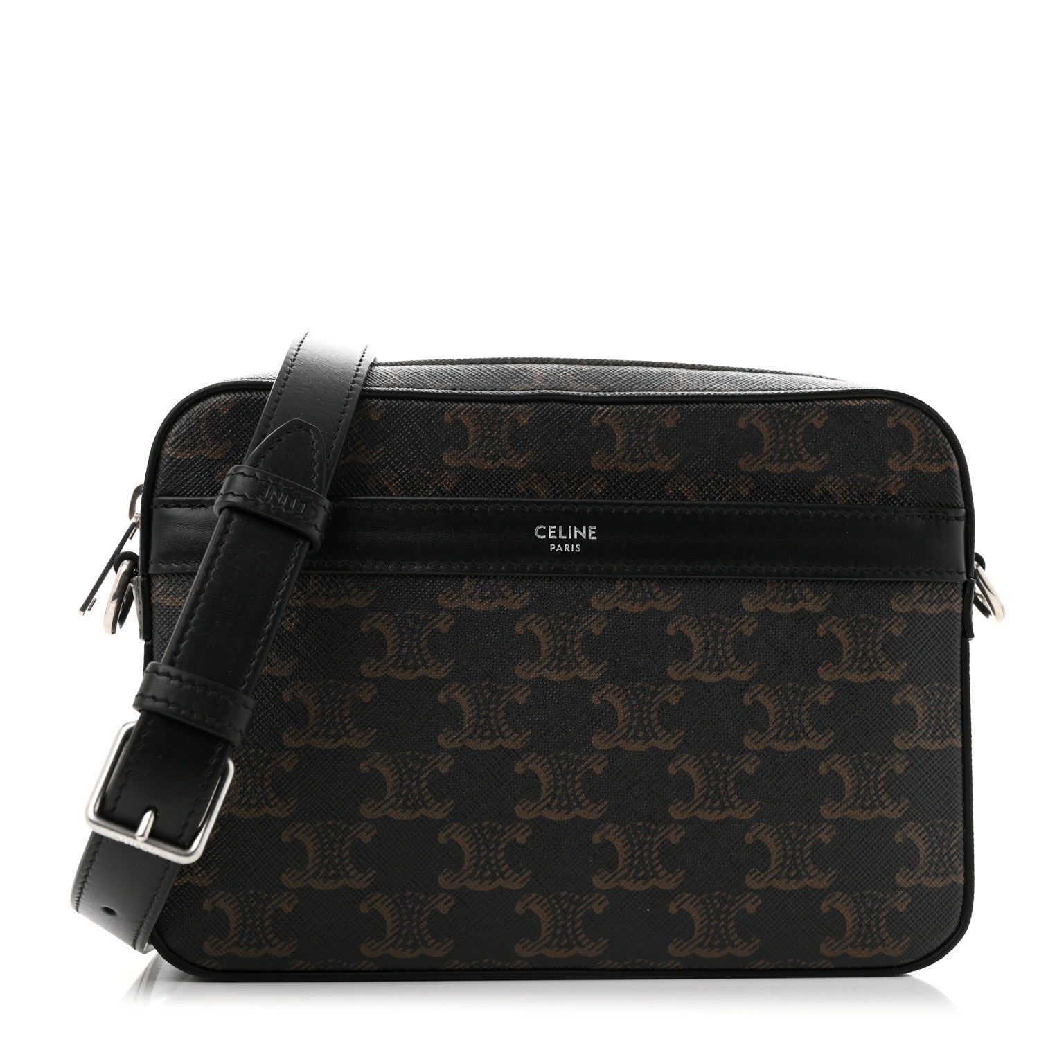 Celine Triomphe Canvas Small Messenger Bag Black 1 of 10