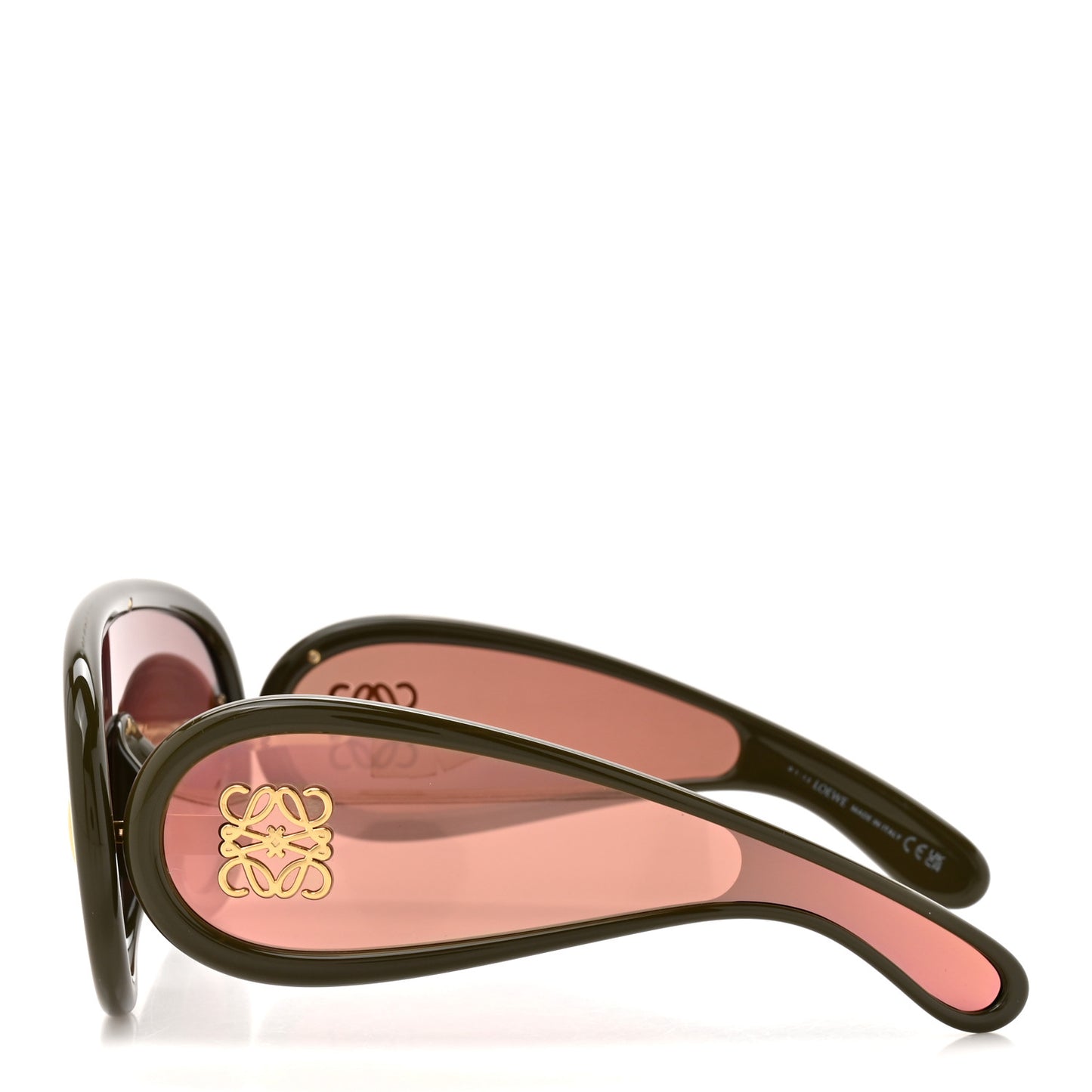 Acetate Mirrored Anagram Wave Mask Sunglasses LW40108I Brown