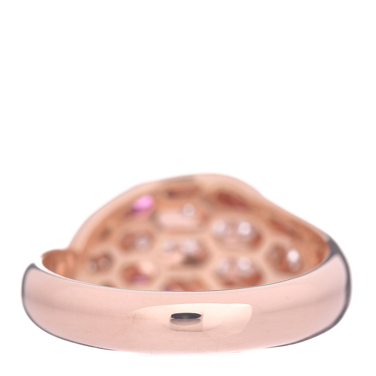 18K Rose Gold Diamond Tourmaline Serpenti Ring 57 8