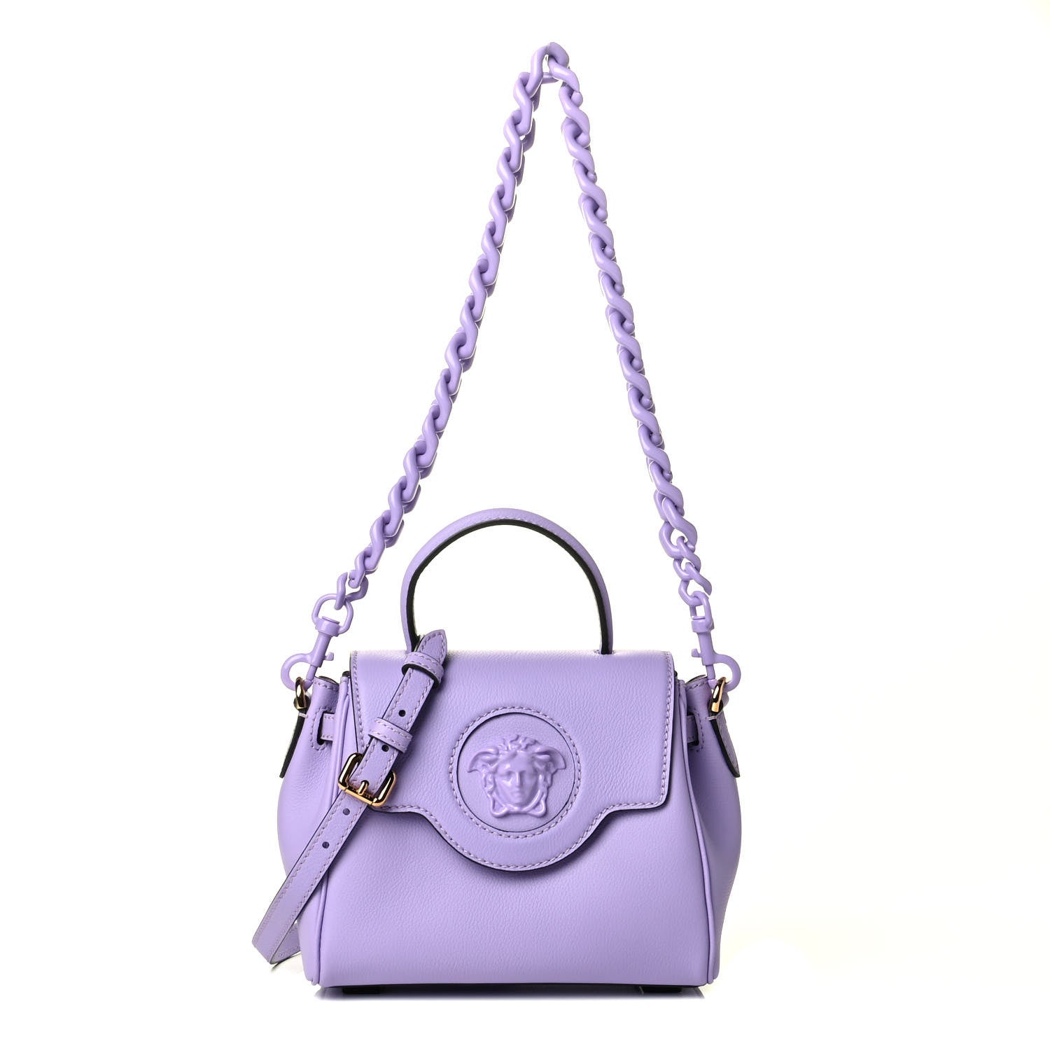 Versace Calfskin Medusa Small Top Handle Handbag Lilac 1 of 4