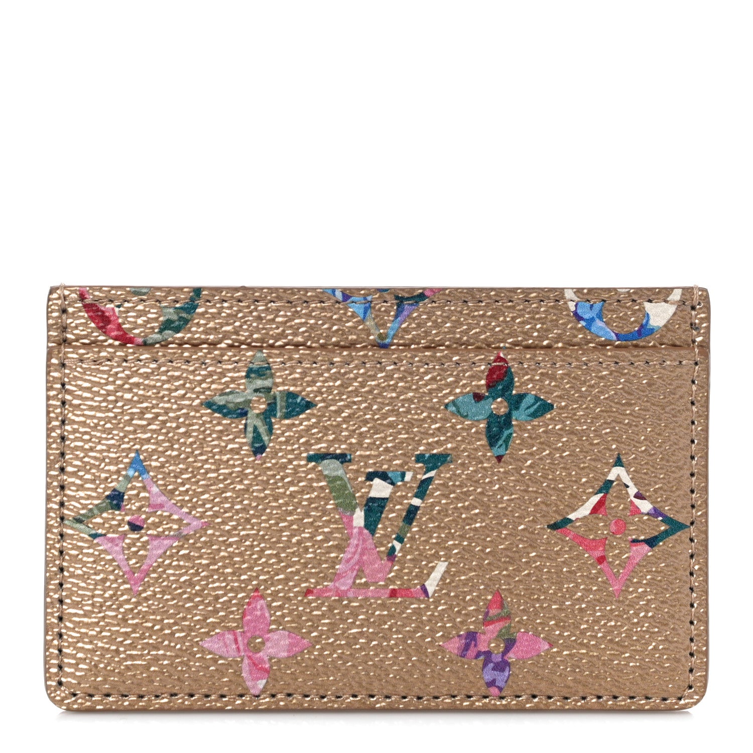 Louis Vuitton Metallic Monogram LV Garden Card Holder Gold 1 of 10