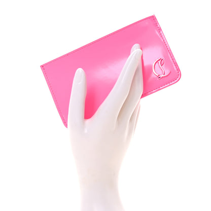 Christian Louboutin Calfskin Abrasivato Loubi54 Zipped Card Holder Fluo Pink 2 of 7