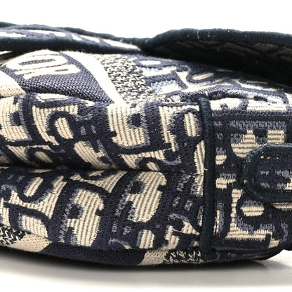 Christian Dior Oblique Embroidered Saddle Bag Blue 9 of 9