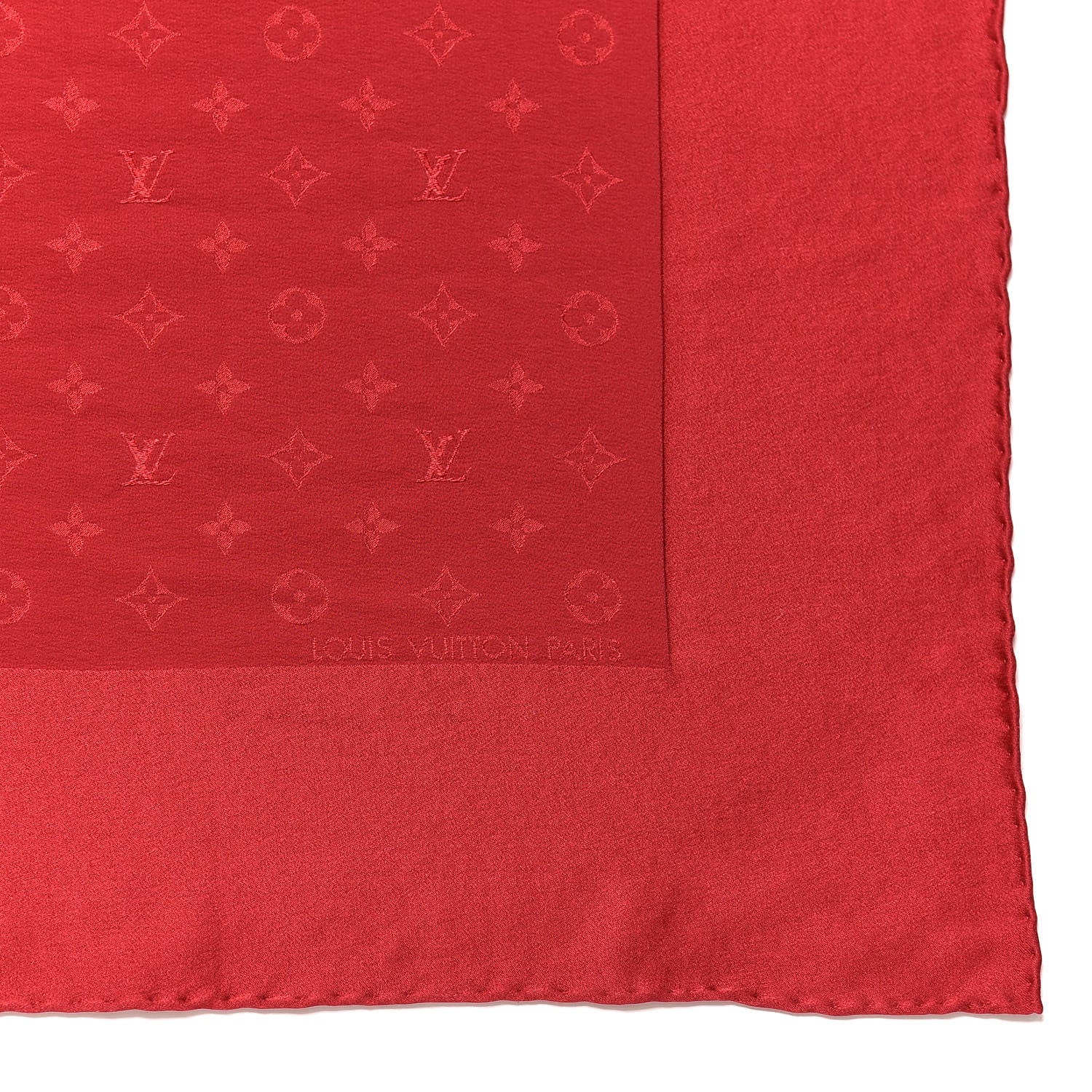 Louis Vuitton Silk Monogram Monaco Square Scarf Red 4 of 5