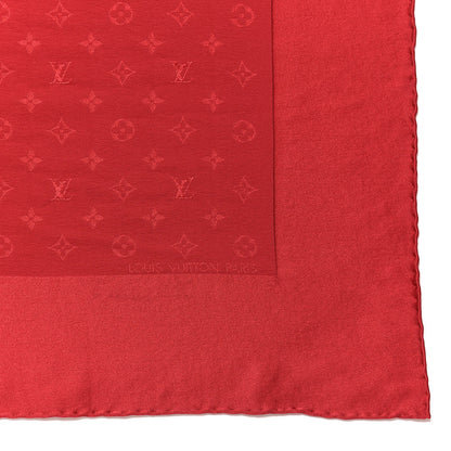 Louis Vuitton Silk Monogram Monaco Square Scarf Red 4 of 5