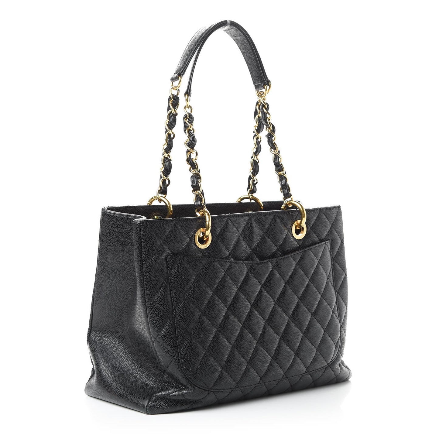 Caviar Quilted Grand Shopping Tote GST Black