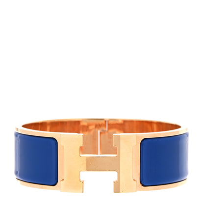 Hermes Enamel Wide Clic Clac H Bracelet PM Bleu Electrique 1 of 5