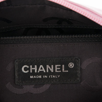 Chanel Calfskin Quilted Cambon Pochette Pink Black 7 of 9