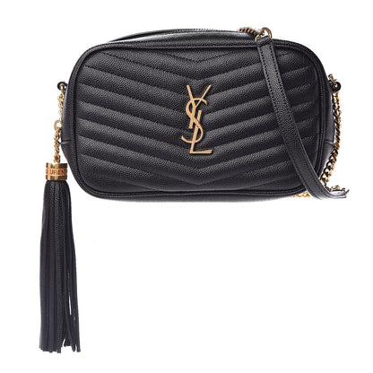 Saint Laurent Grain De Poudre Matelasse Monogram Mini Lou Camera Bag Black 1 of 10