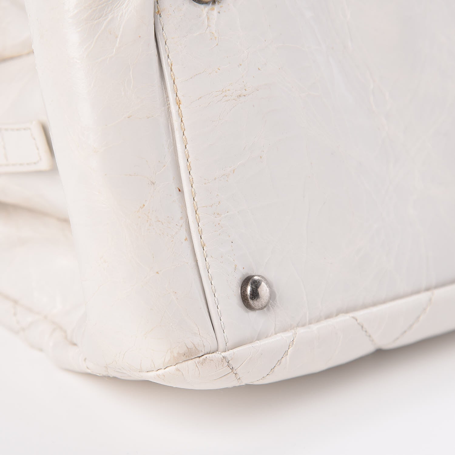 Chanel Glazed Crackled Calfskin Small Reissue Tote White 18 of 20