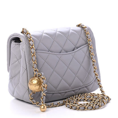 Chanel Lambskin Quilted Mini Pearl Crush Flap Light Grey 2 of 4