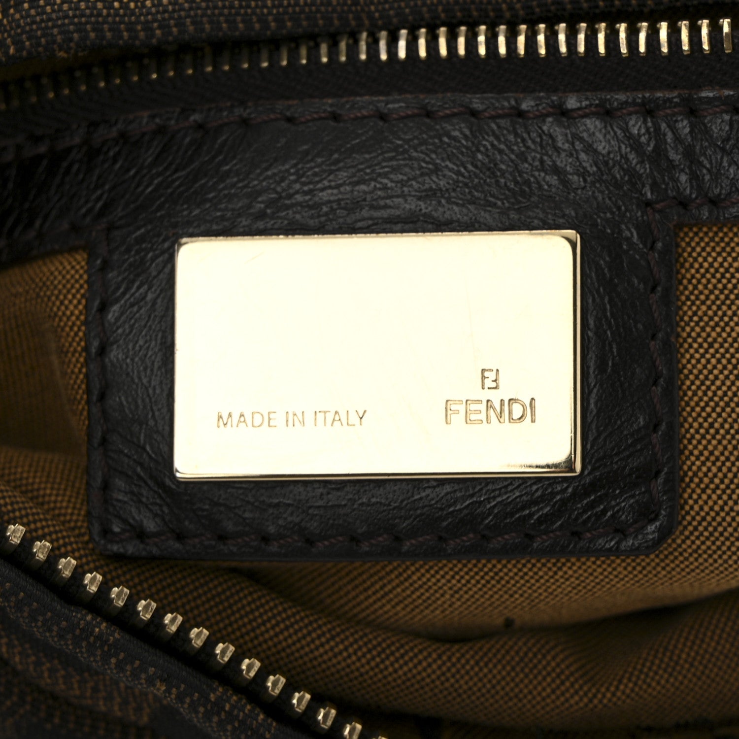 Fendi Zucca Cuoio Lucido Chef Hobo Tobacco Moro 6 of 10