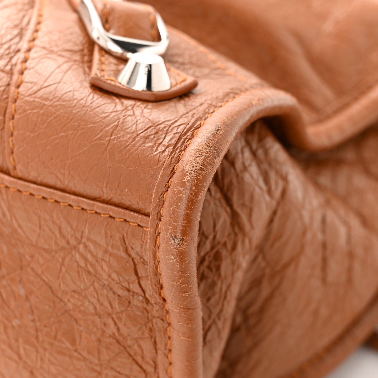 Agneau Classic Silver Hardware S City Camel