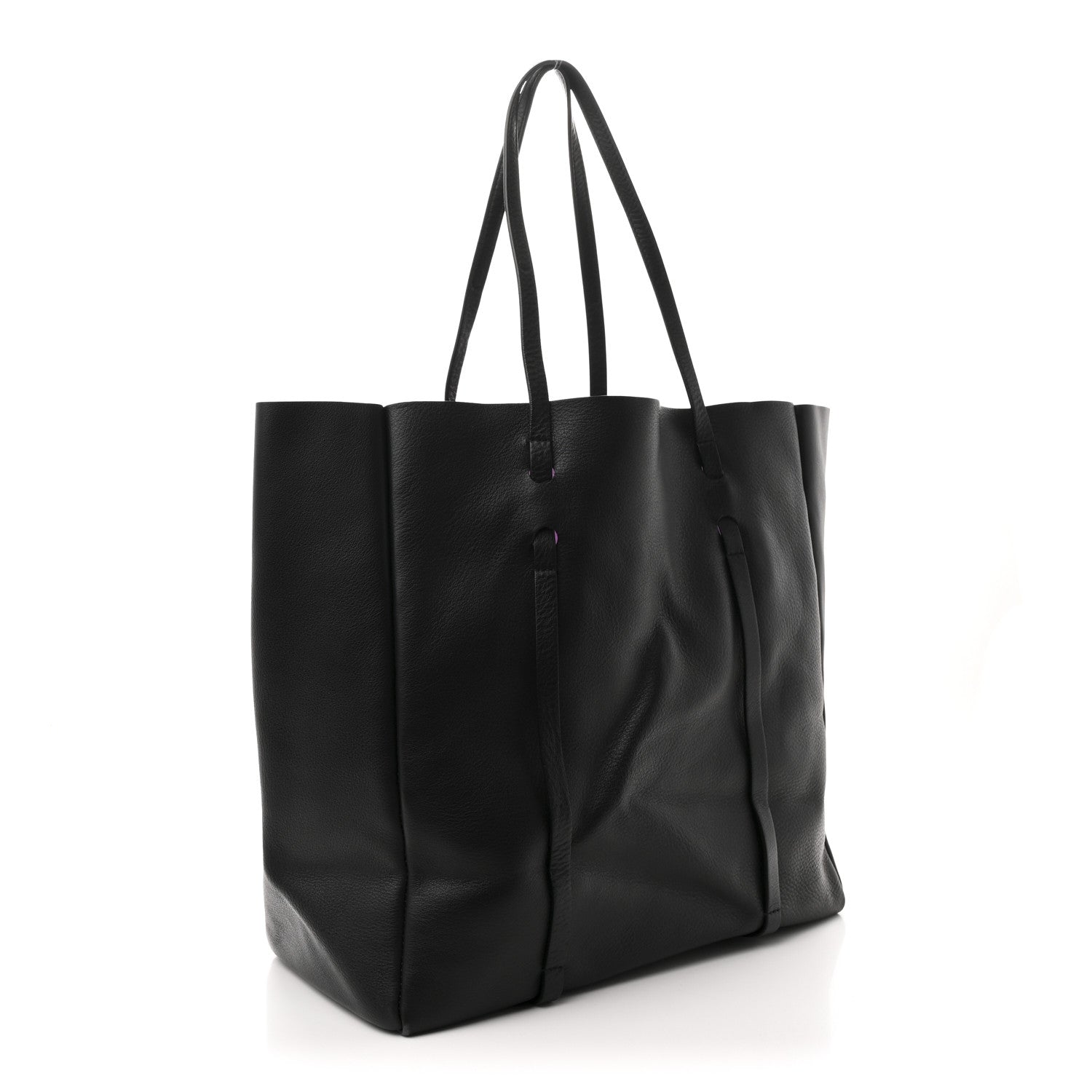 Balenciaga Veau Baltimore Double Sided Medium Everyday Tote Black Purple 4 of 13