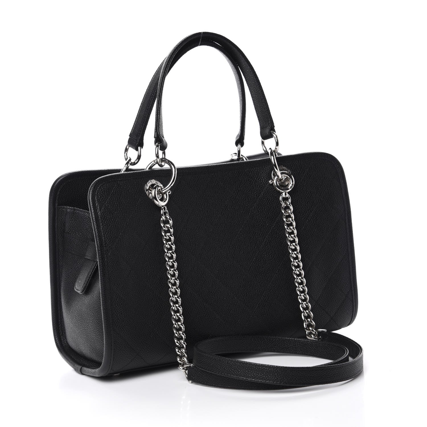 Chanel Caviar Stitched Shopping Tote Black 4 of 11