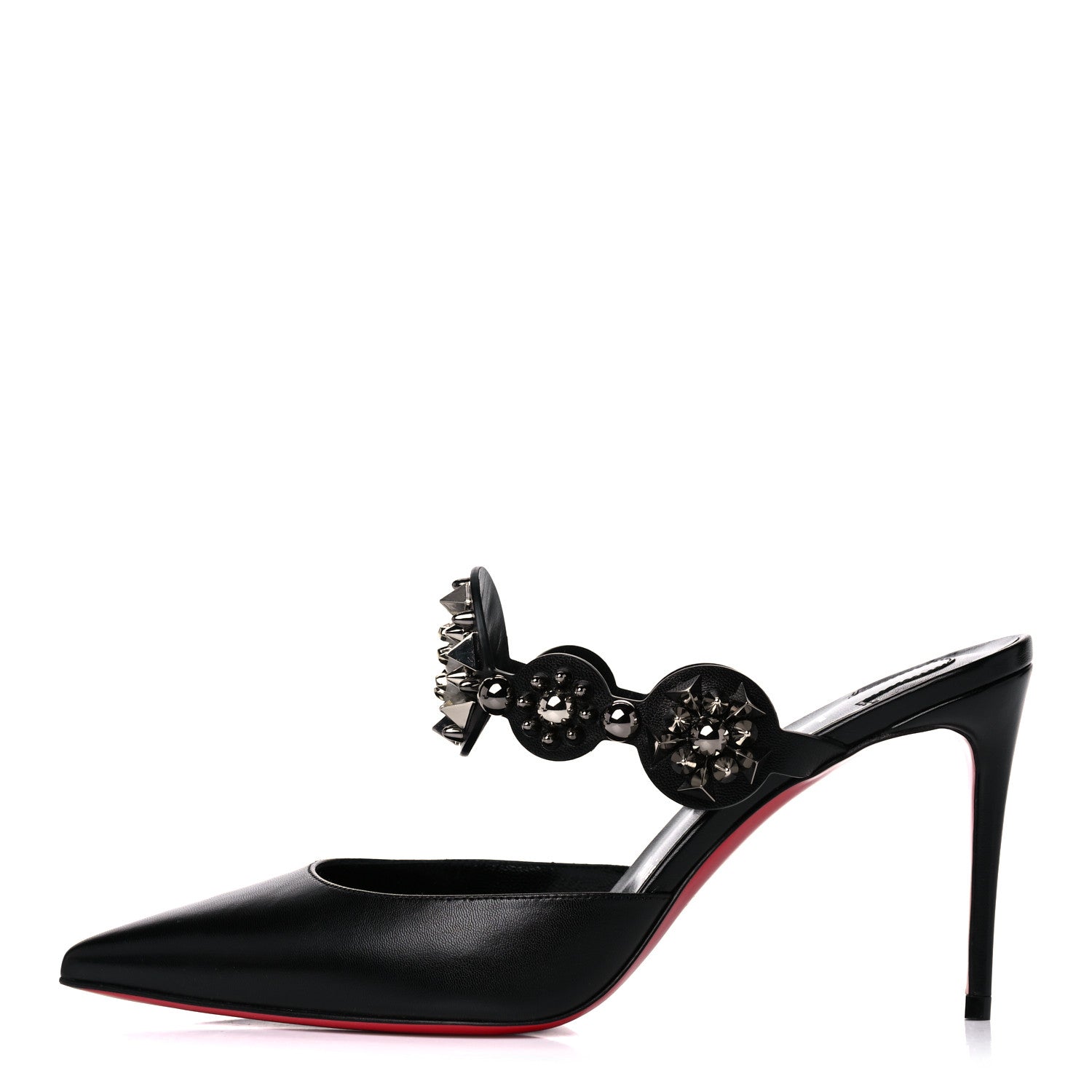 Christian Louboutin Nappa Miss Goldora Embellished Mule 38 Black 1 of 9