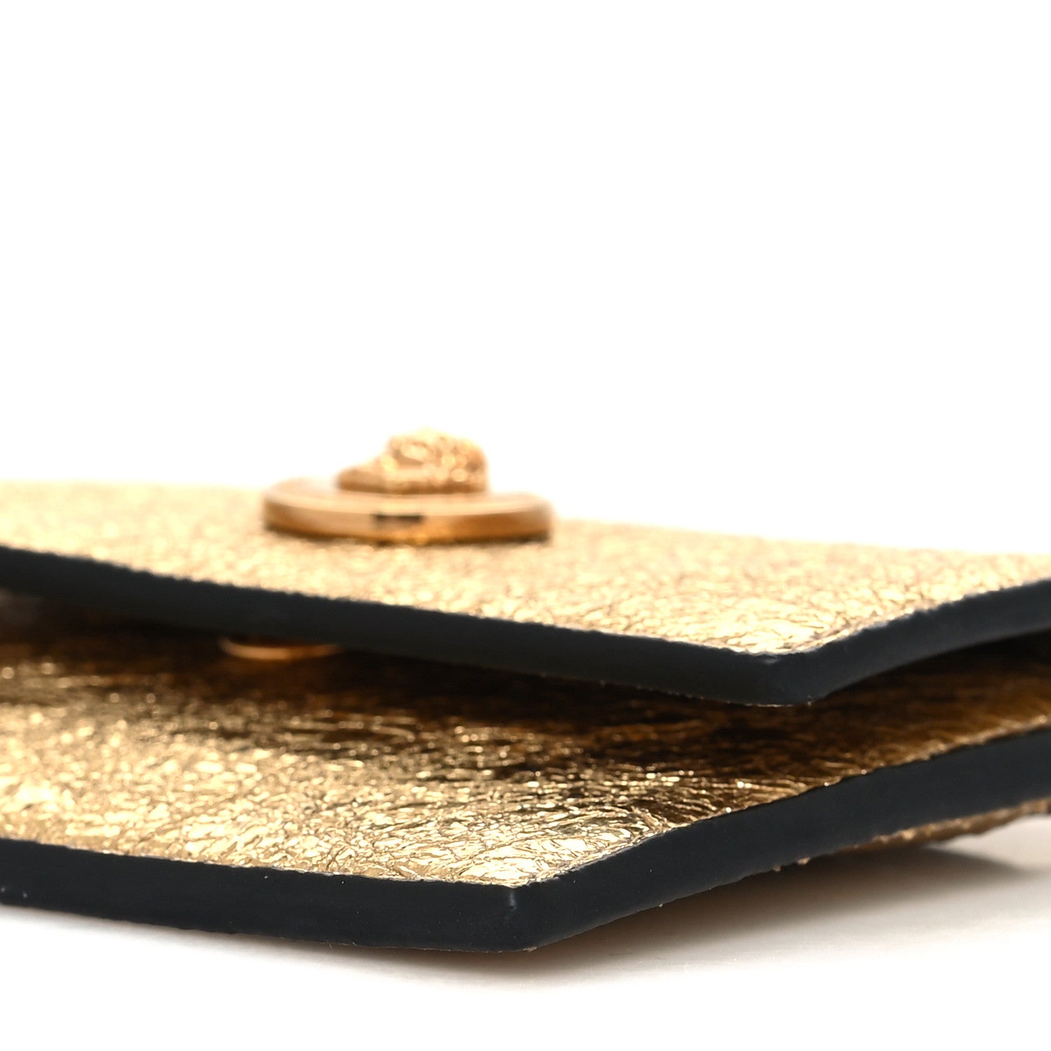 Versace Metallic Calfskin Medusa Chain Card Holder Gold 8 of 8