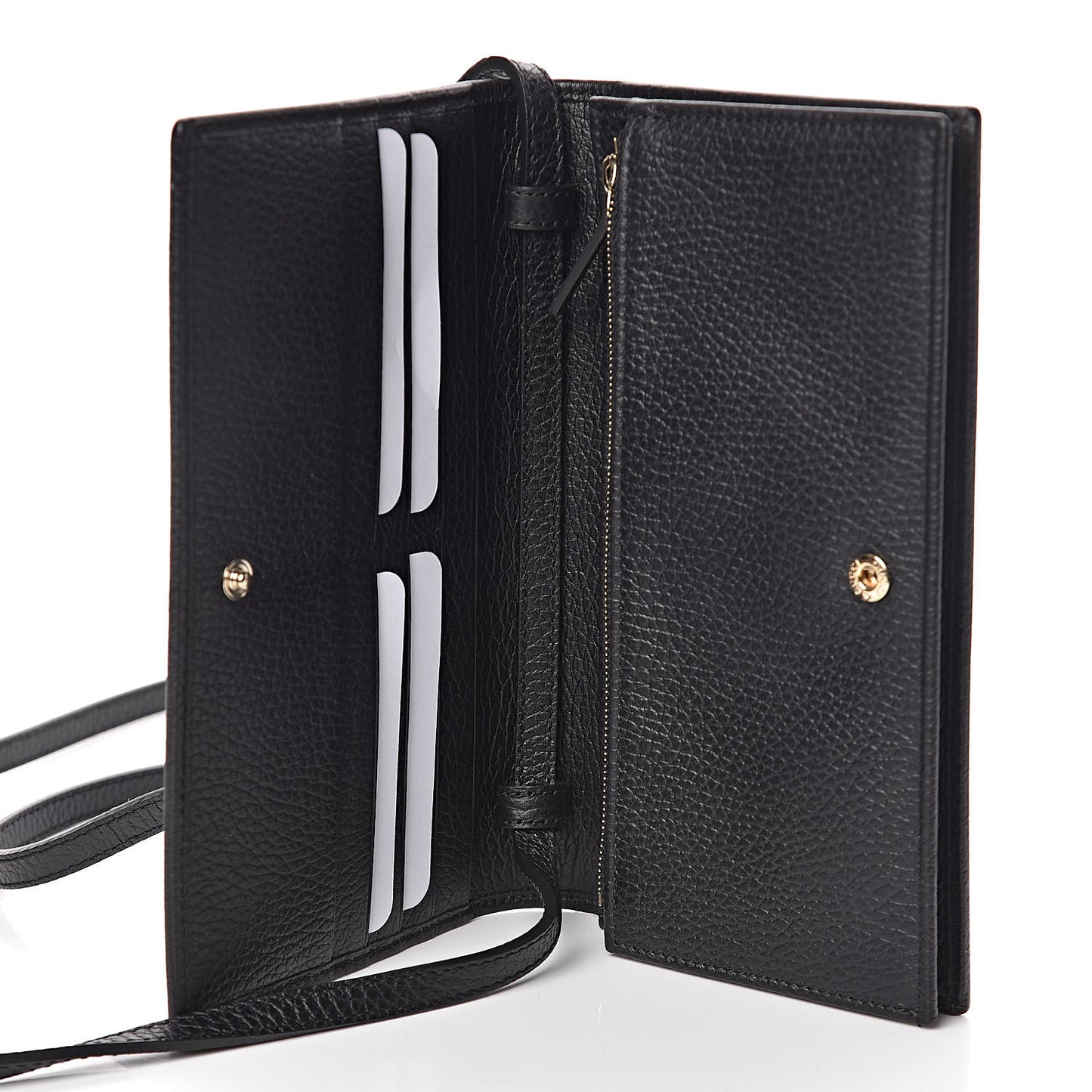 Dollar Calfskin Mini Swing Wallet Bag Black