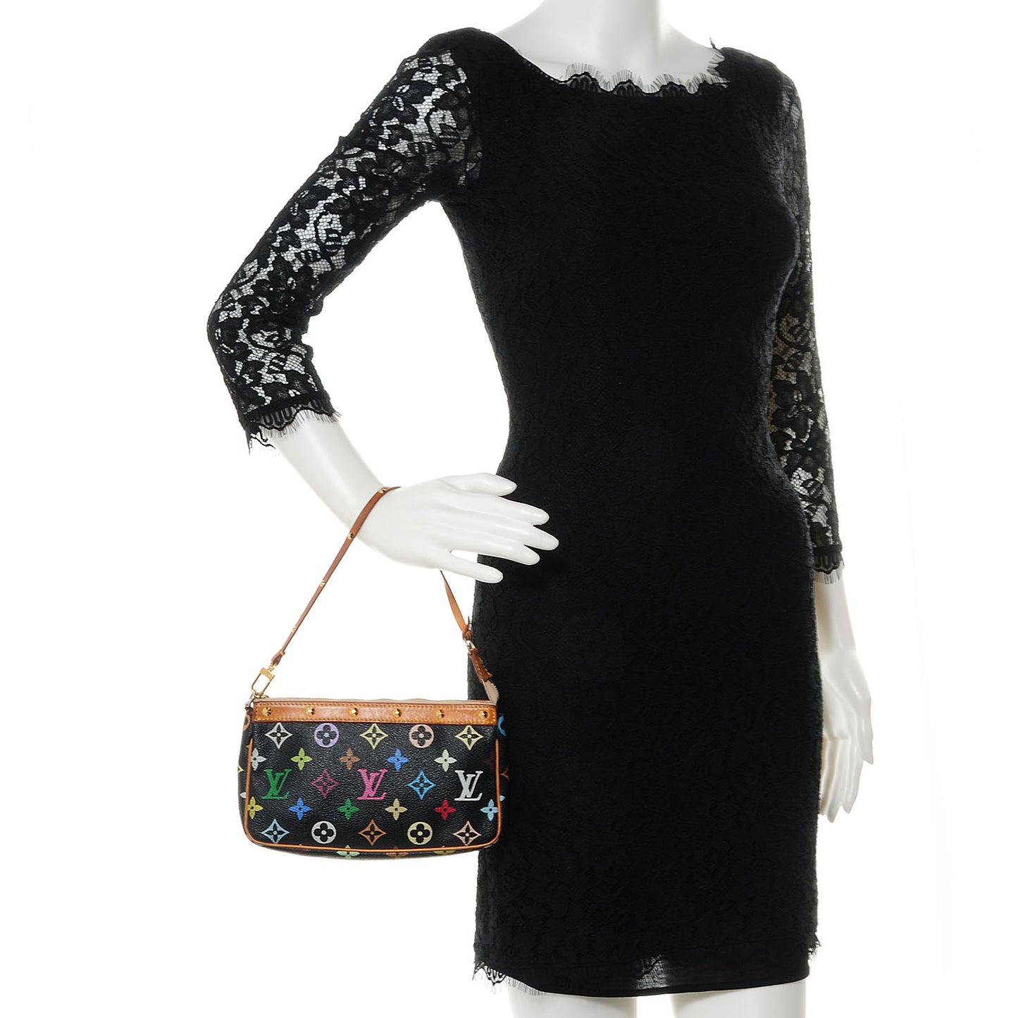 Monogram Multicolor Pochette Accessories Black