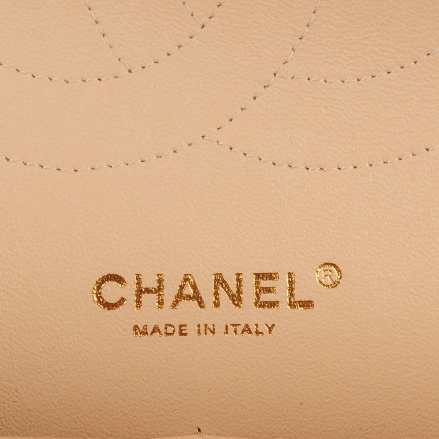 Lambskin Quilted Jumbo Double Flap Beige