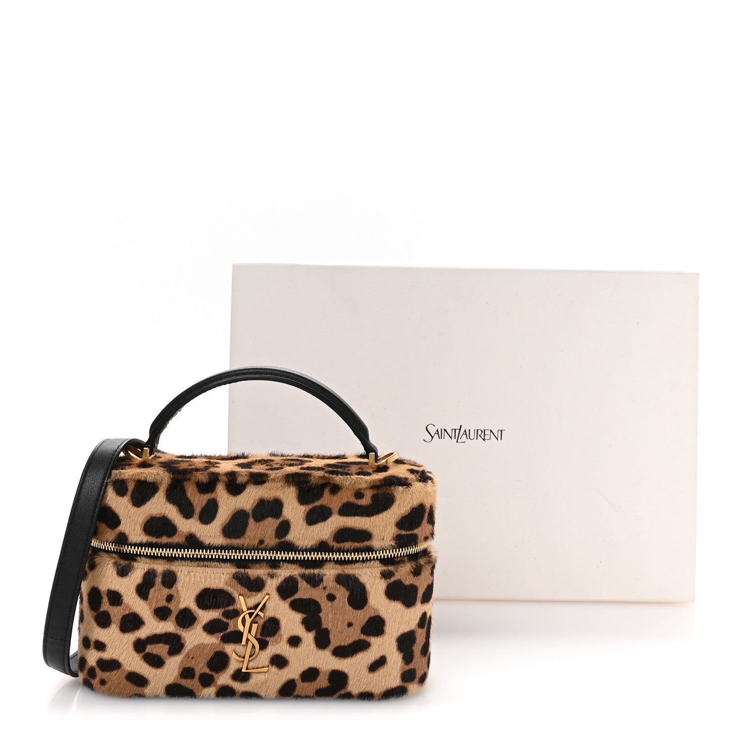 Saint Laurent Pony Hair Leopard Print Mini Gaby Vanity Case Brown Black 11 of 11