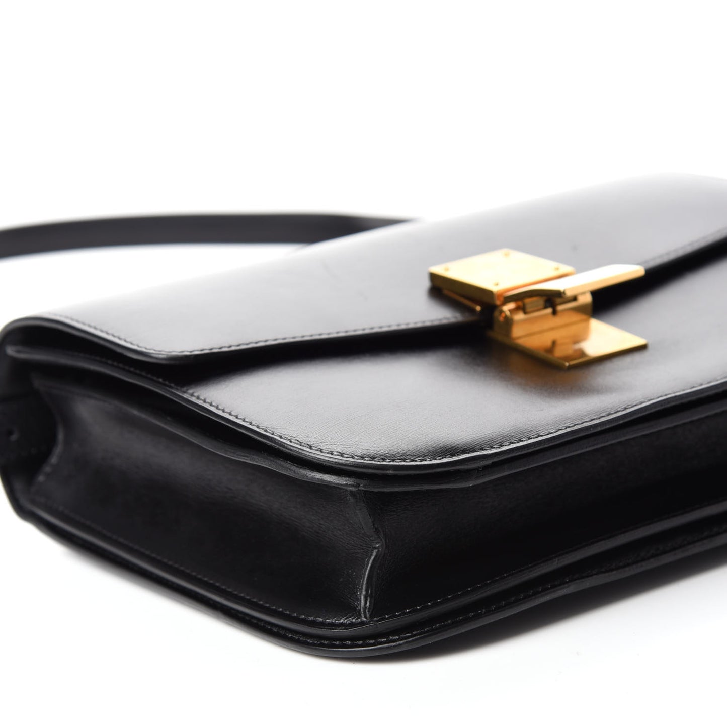 Box Calfskin Medium Classic Box Flap Bag Black