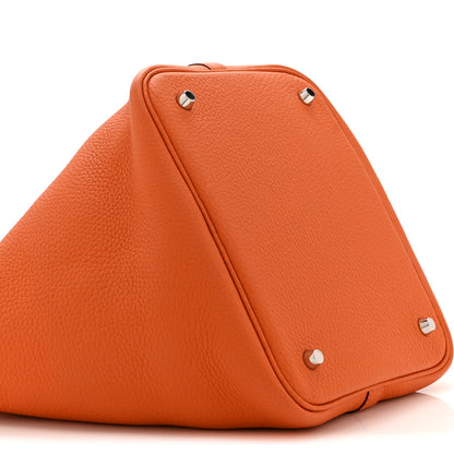 Hermes Taurillon Clemence Picotin Lock 22 MM Orange 9 of 10