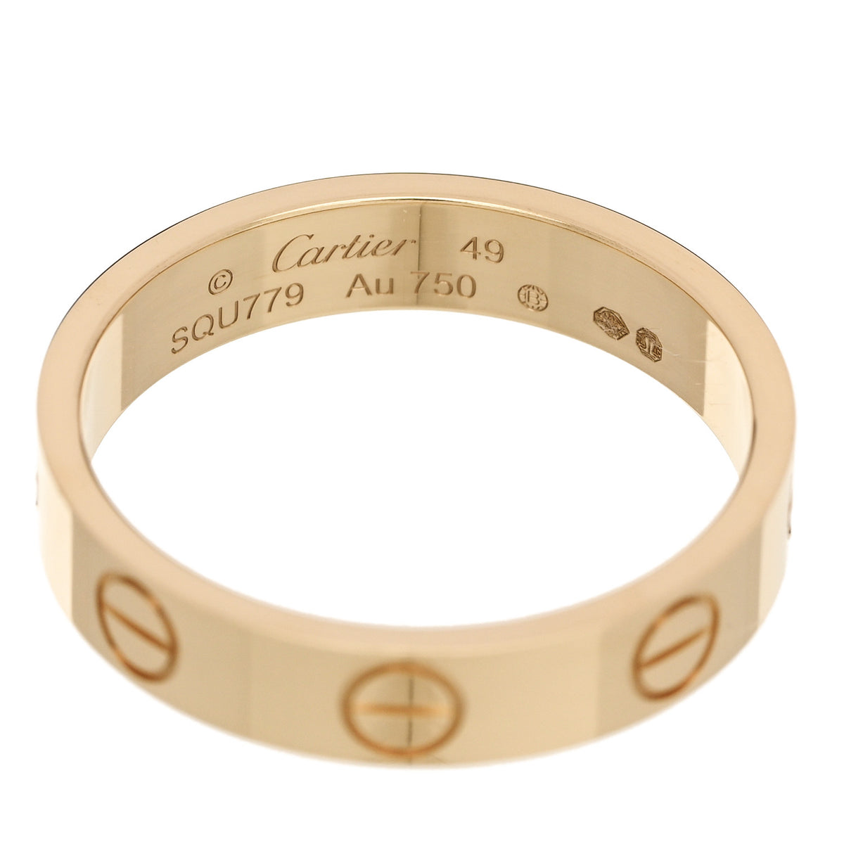 Cartier 18K Yellow Gold 3.5mm LOVE Wedding Band Ring 49 4.75 4 of 5