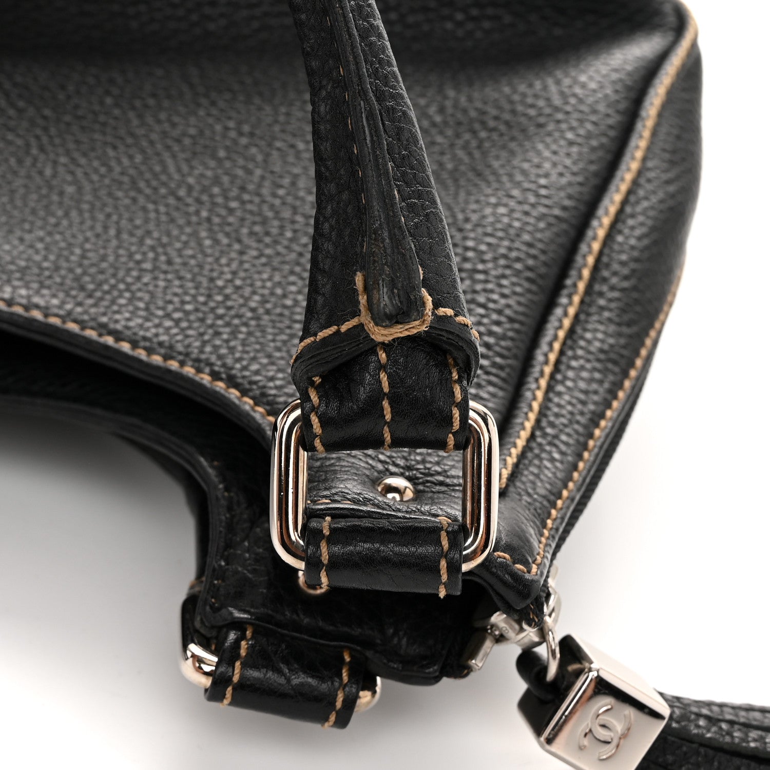 Chanel Grained Calfskin Tassel Hobo Black 11 of 13