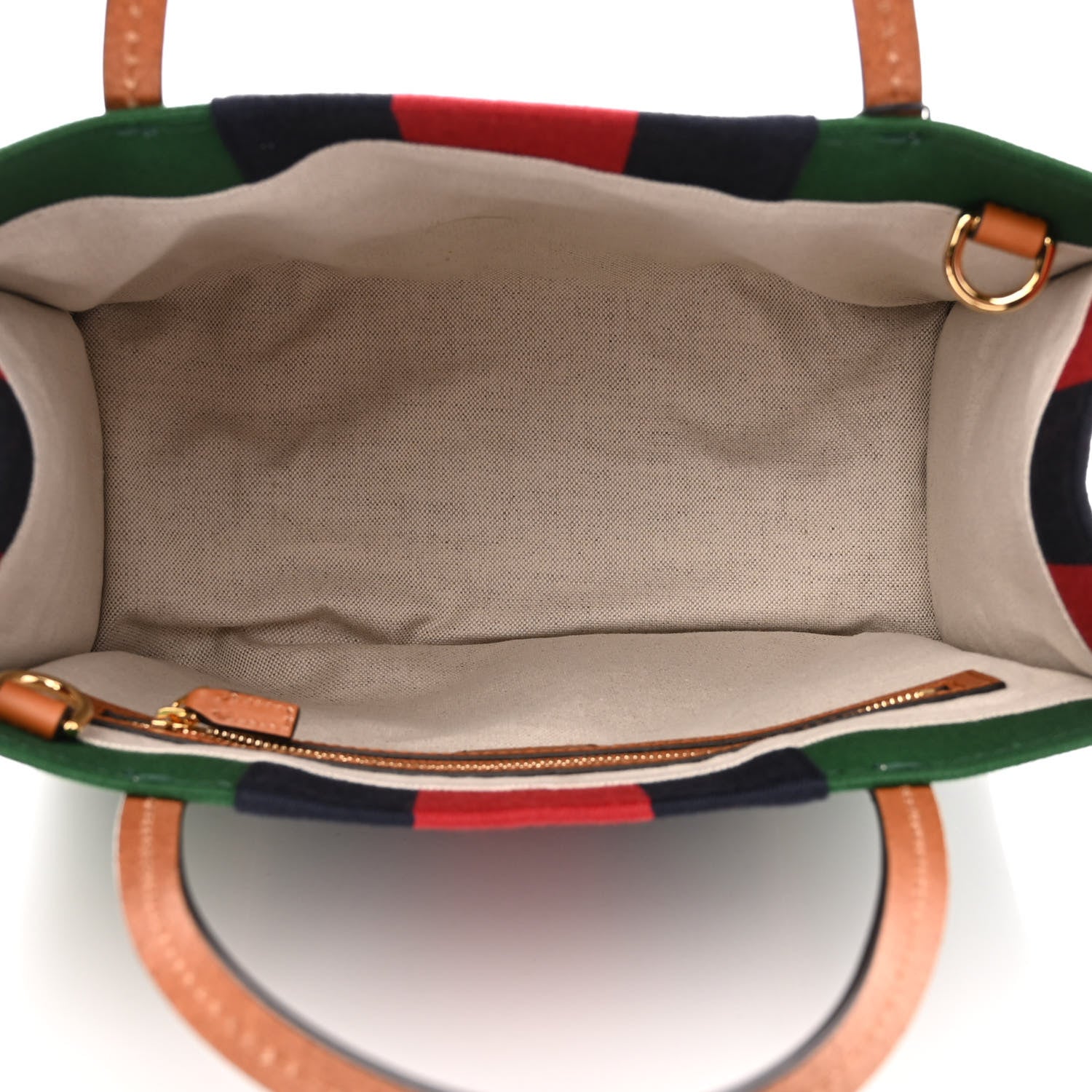 Gucci Canvas Calfskin Web Interlocking G Tote Bag Green 5 of 11