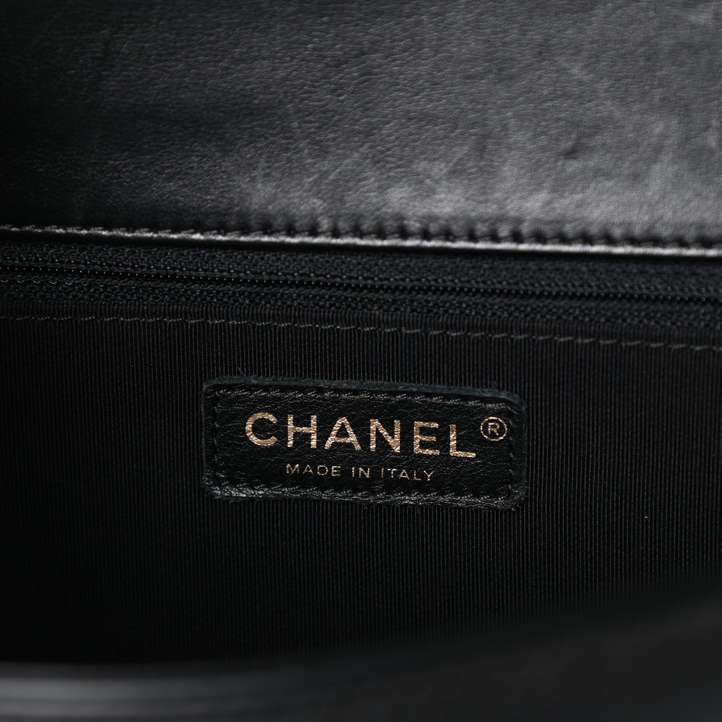 Lambskin Quilted Large Boy Flap Black