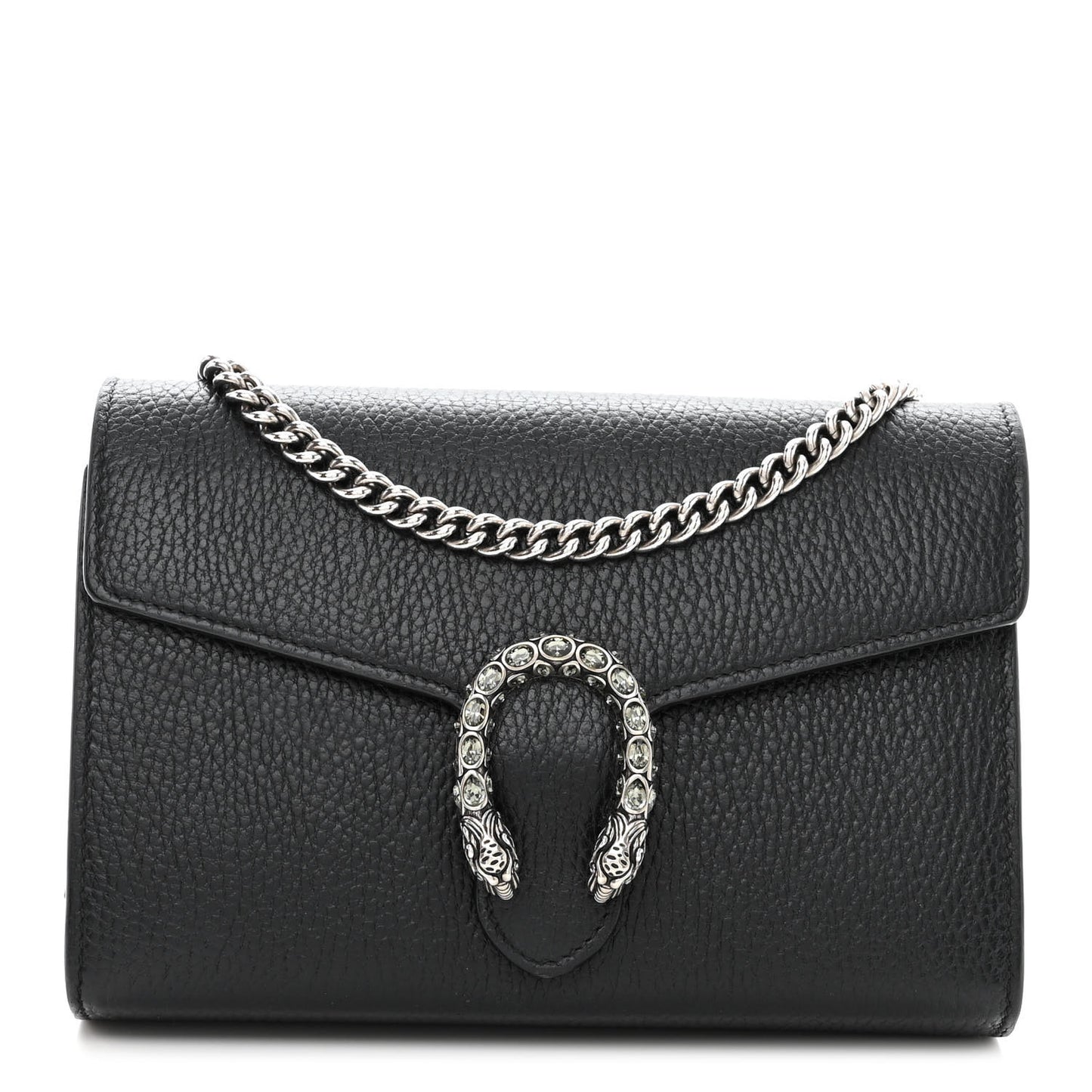 Calfskin Mini Dionysus Chain Wallet Black