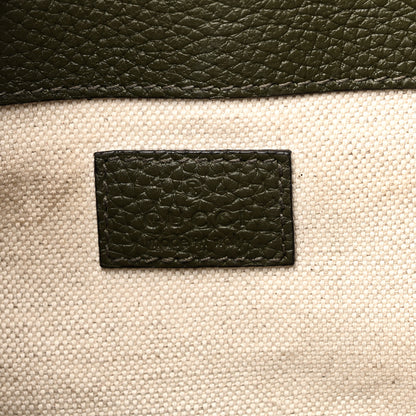 Gucci Piuma Calfskin Jumbo GG Embossed Double Buckle Backpack Dark Vintage Olive 6 of 10