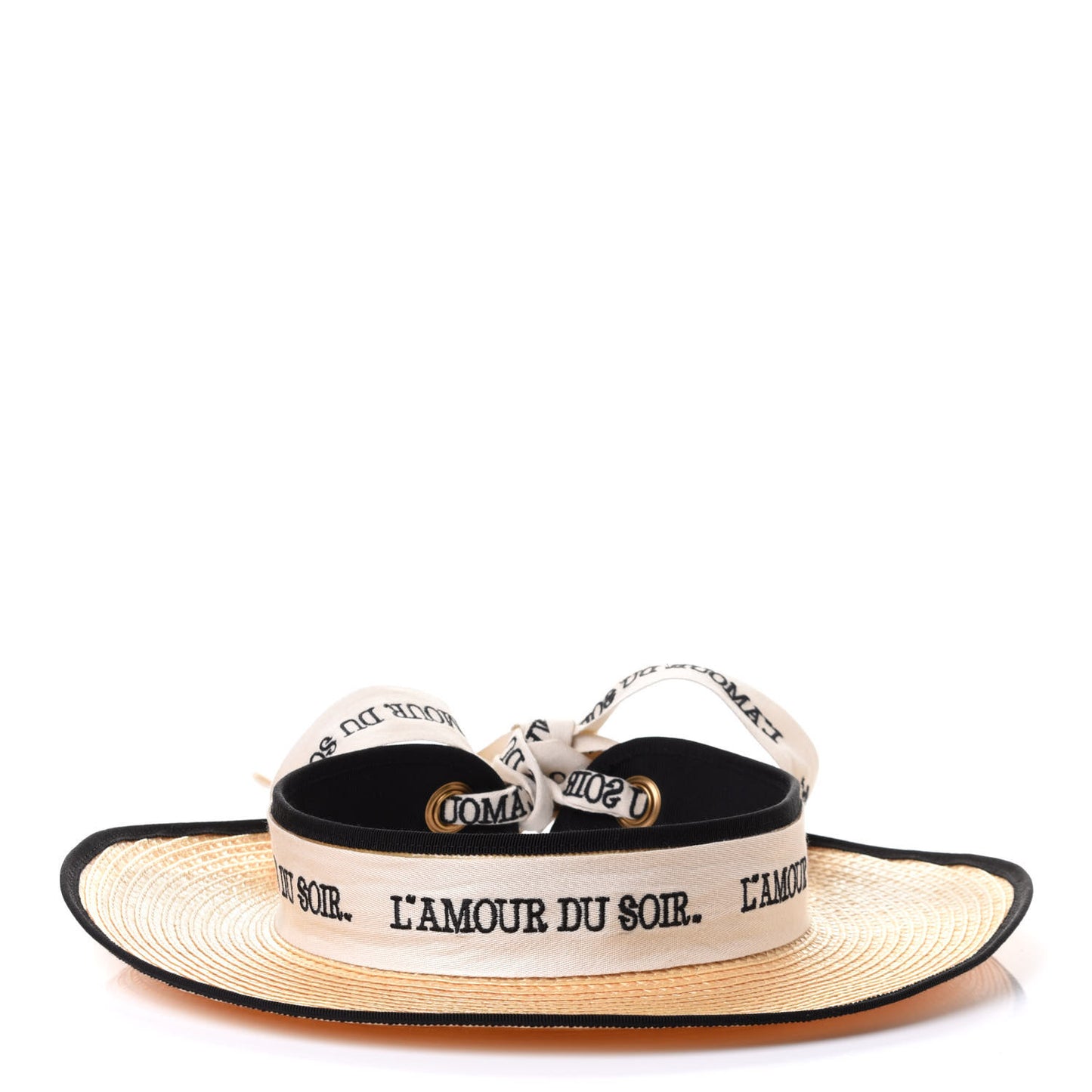 Raffia L'amour Du Soir Visor S Ivory Black