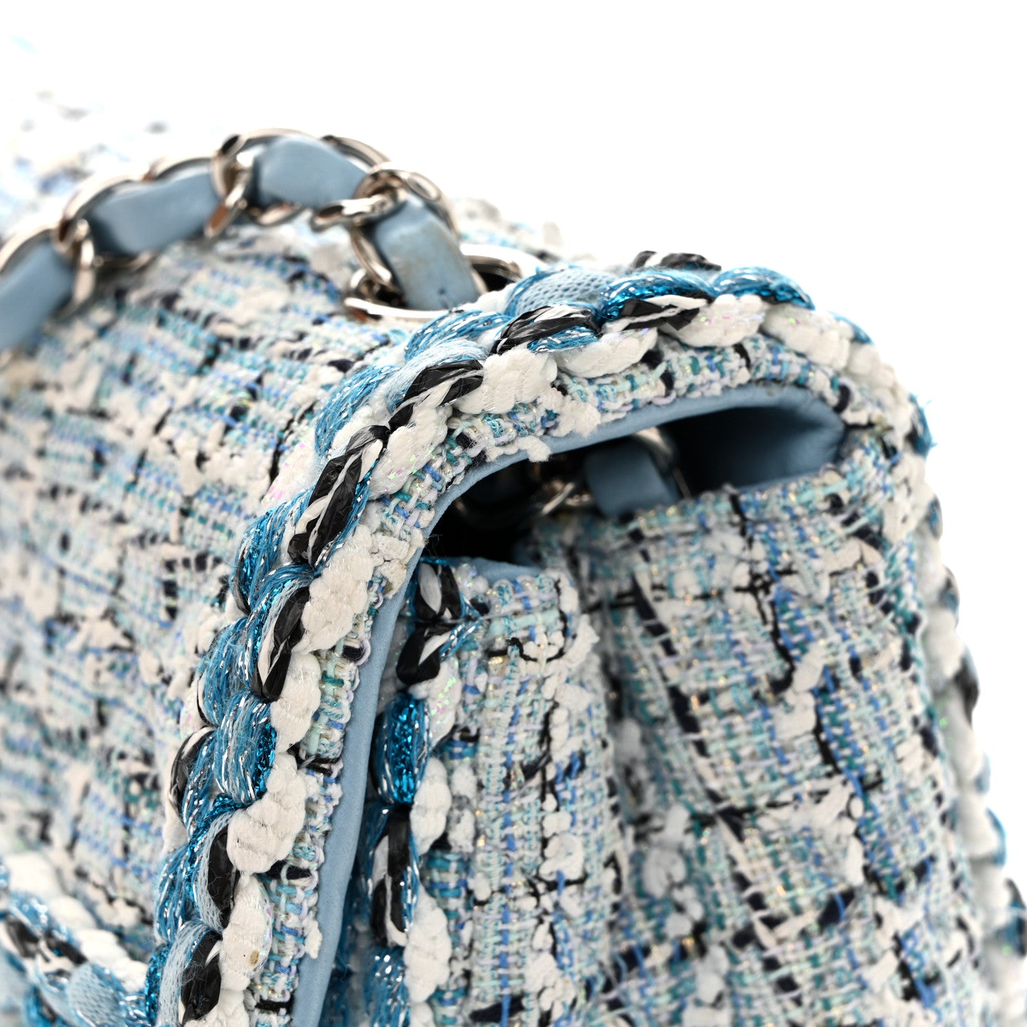 Chanel Tweed Braid Mini Flap Blue White Navy 13 of 13