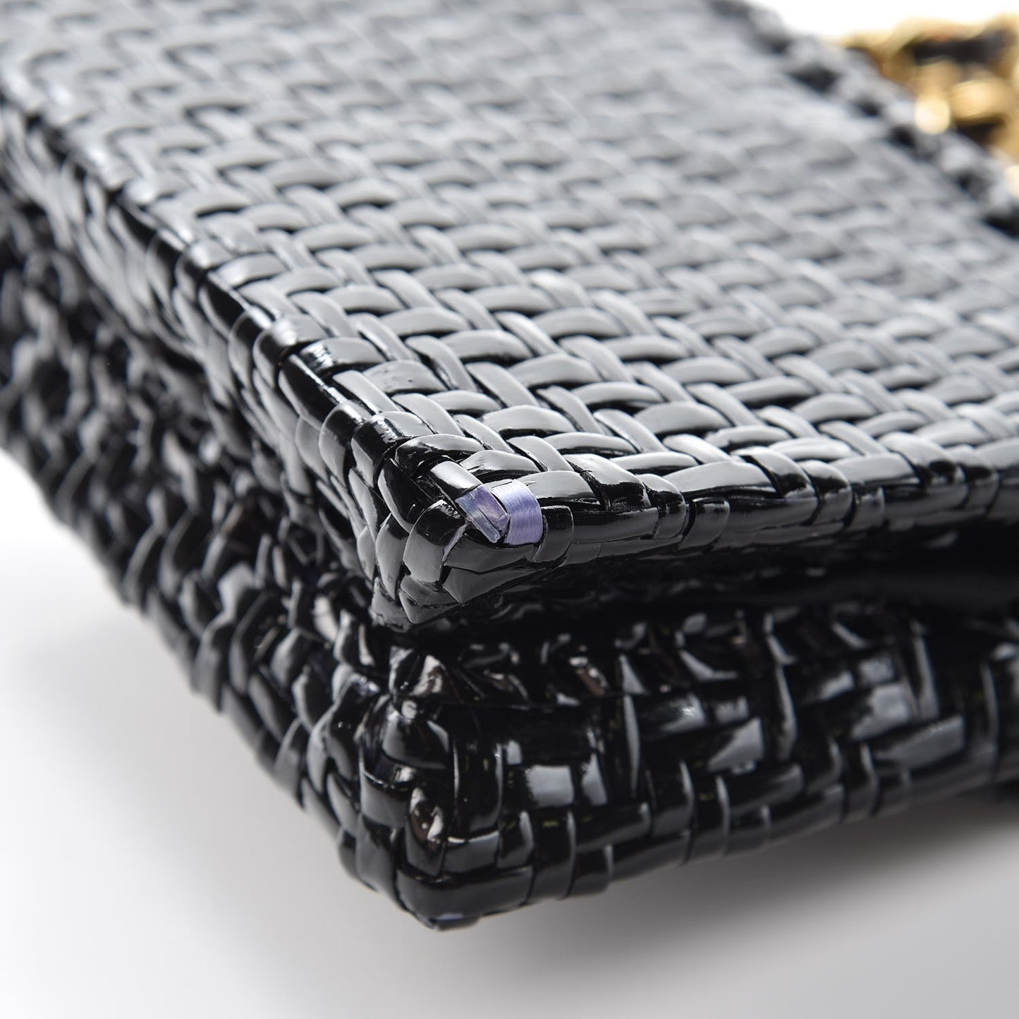 Patent Woven Mini Flap Black