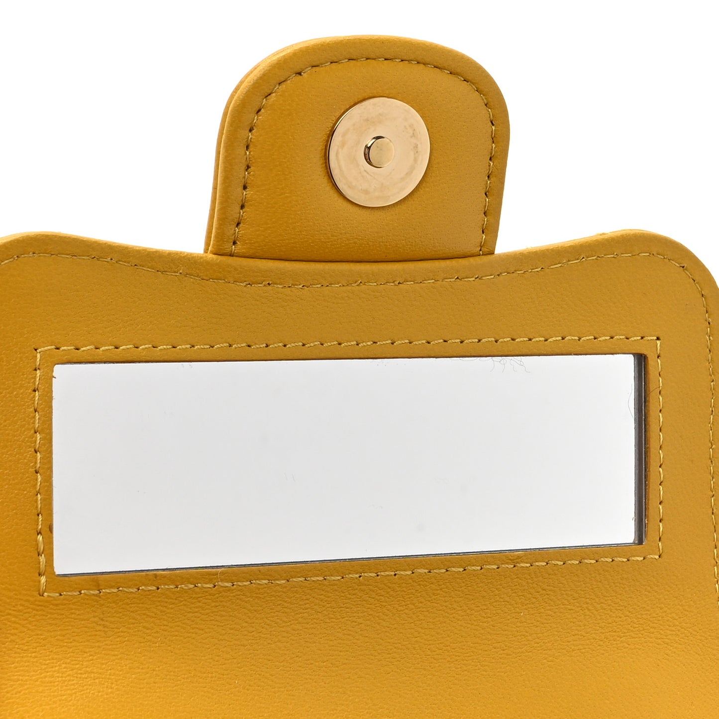 Lambskin Quilted Top Handle Flap Clutch With Chain Yellow