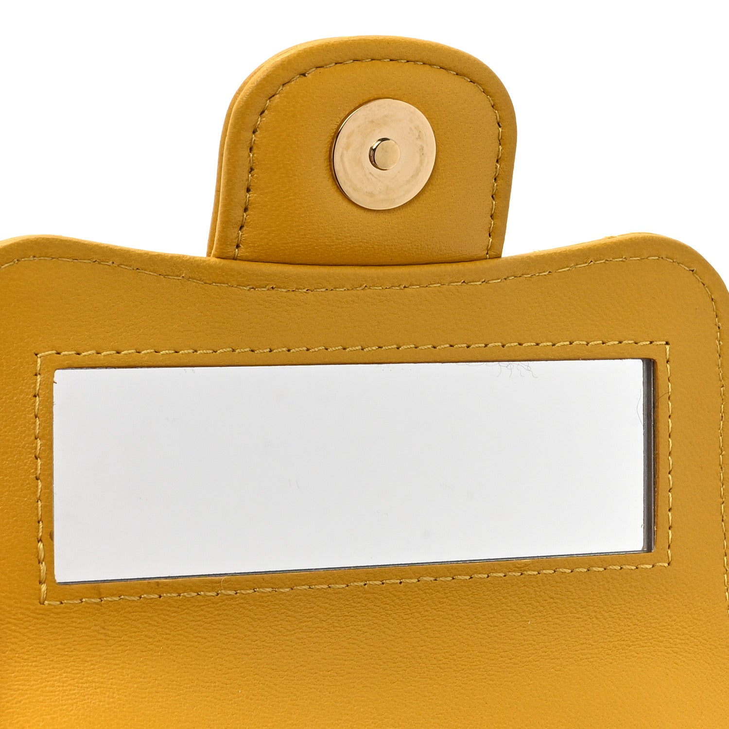 Chanel Lambskin Quilted Top Handle Flap Clutch With Chain Yellow 8 of 17