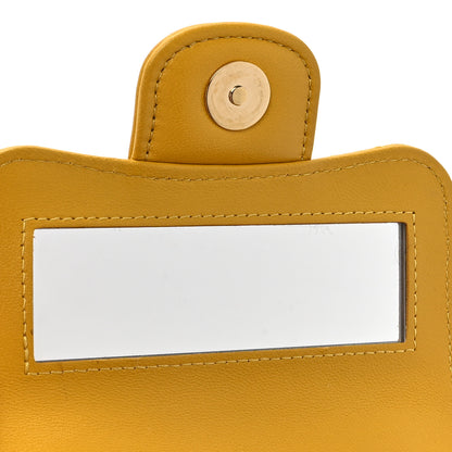 Chanel Lambskin Quilted Top Handle Flap Clutch With Chain Yellow 8 of 17