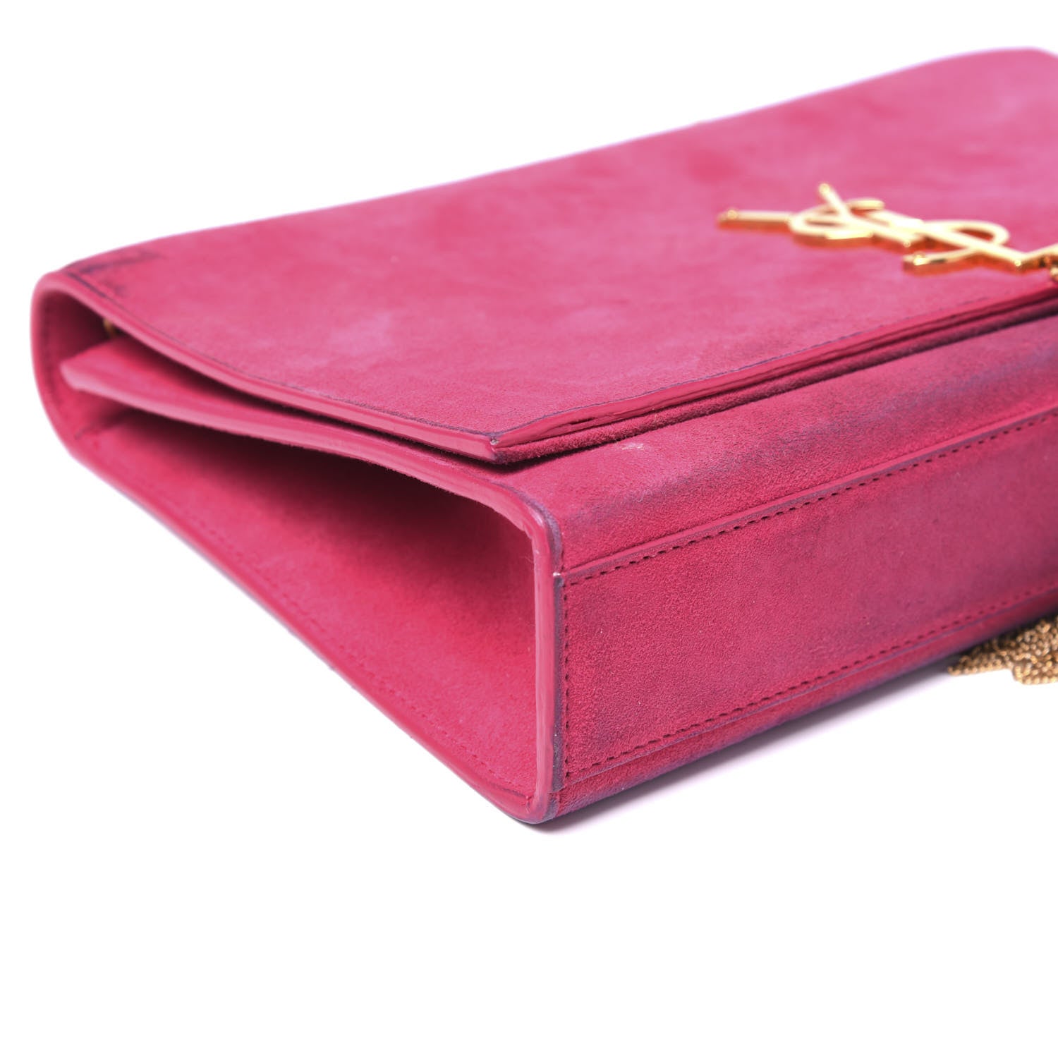 Saint Laurent Suede Medium Monogram Kate Tassel Shoulder Bag Lipstick Fuchsia 5 of 13