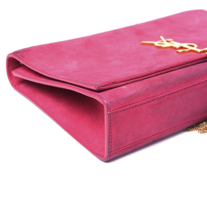 Saint Laurent Suede Medium Monogram Kate Tassel Shoulder Bag Lipstick Fuchsia 5 of 13