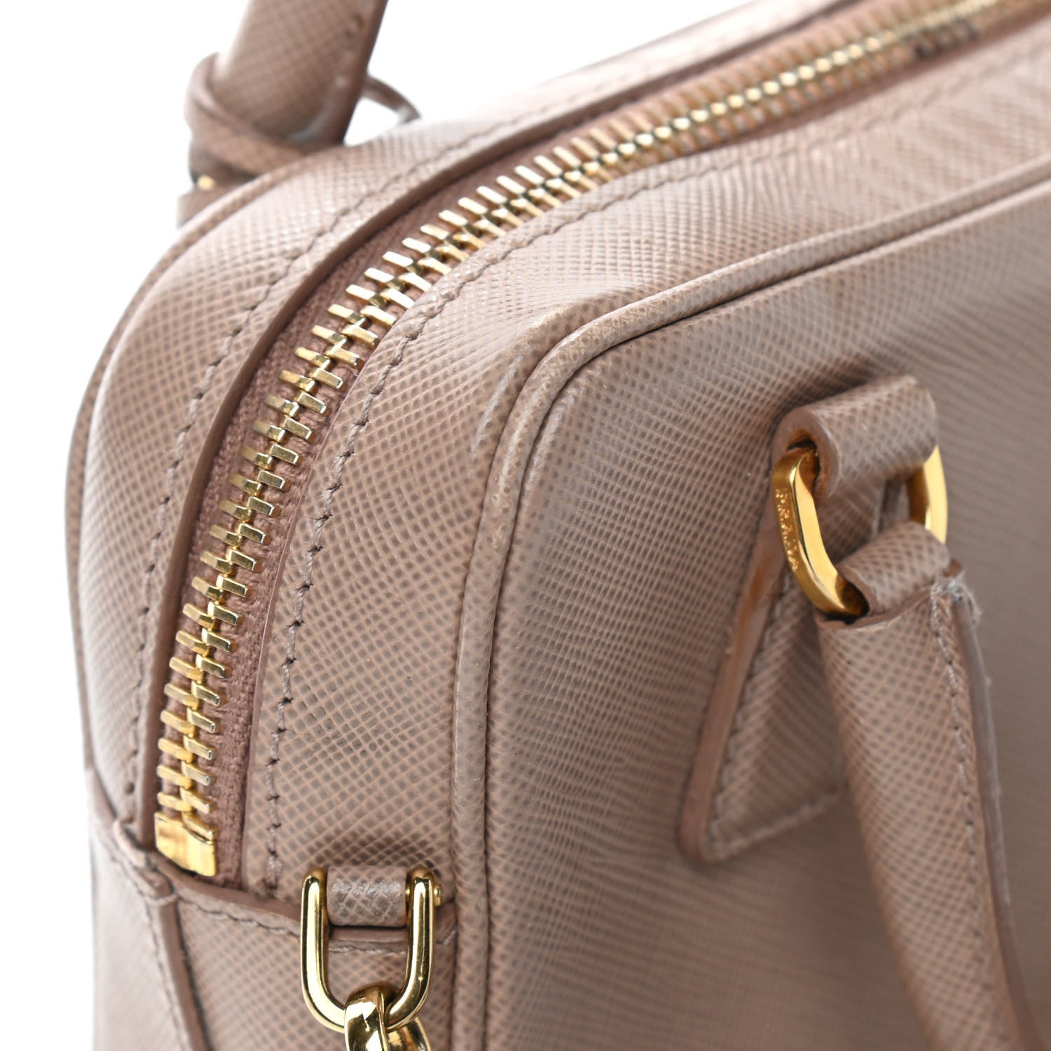 Prada Saffiano Lux Mini Top Handle Crossbody Cammeo 10 of 14